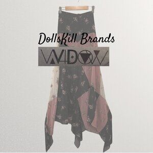 sM | Widow 'Leaves of Fate' High Waist Handkerchief Maxi Skirt